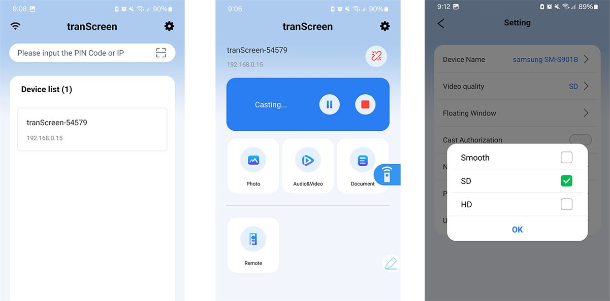 Transscreen App HY300 hordozható projektor