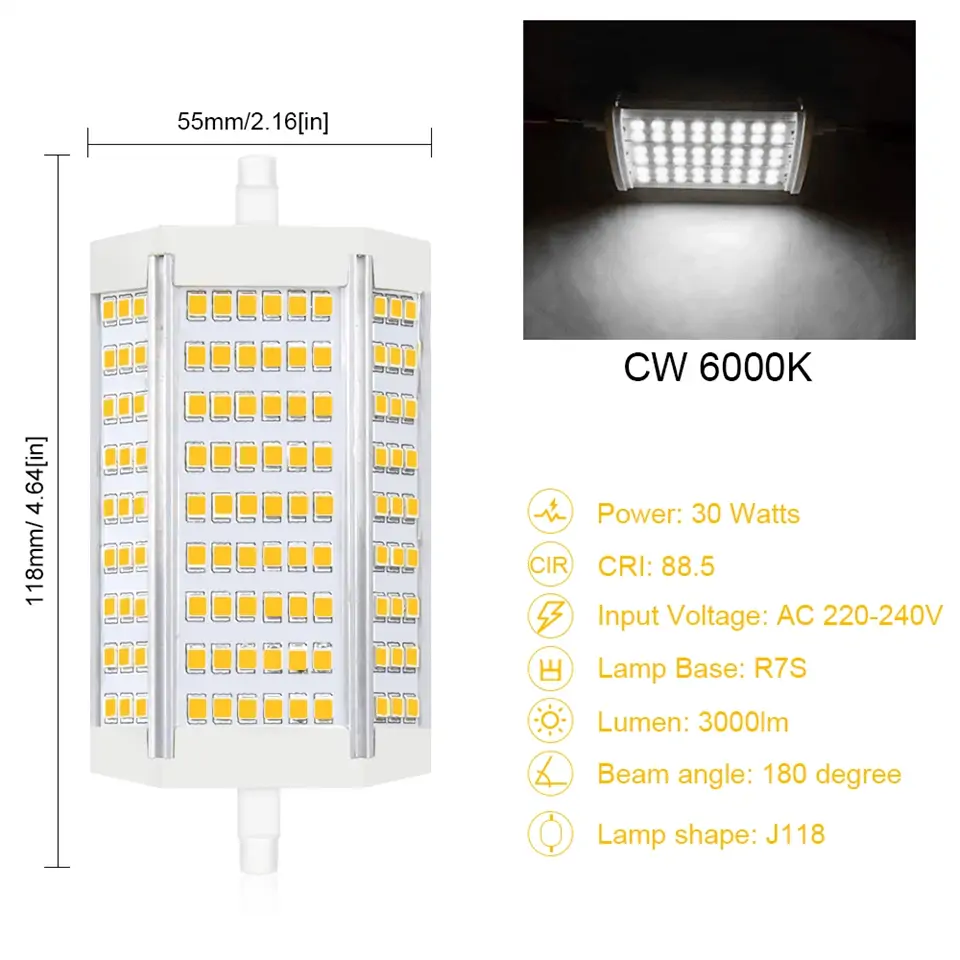 LST1457-CW R7S 118mm LED izzó 30W