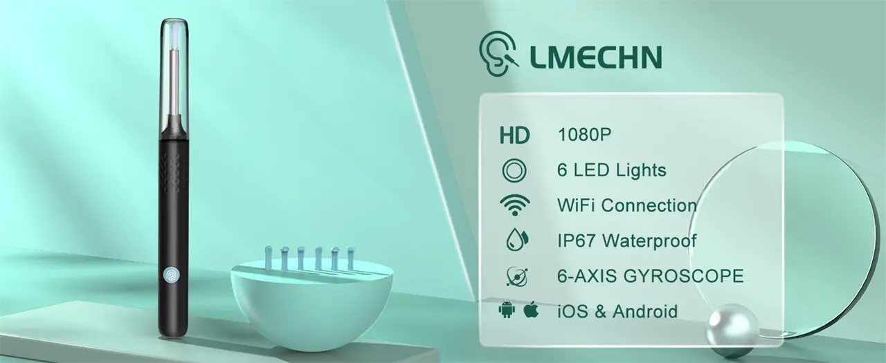 LMECHN 1080P fülkamera kit LED fénnyel