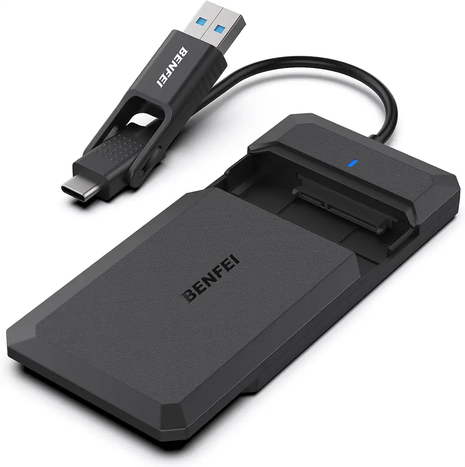 BENFEI 2.5" SATA-USB külső merevlemez ház (Type-C/A, SSD SATA III, UASP)