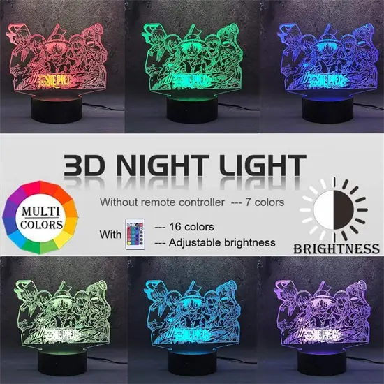 3D RGB éjszakai lámpa gyerekeknek