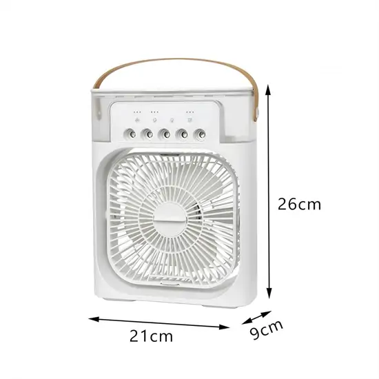 Hordozható léghűtő ventilátor és párásító