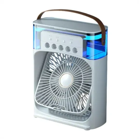 Hordozható léghűtő ventilátor és párásító