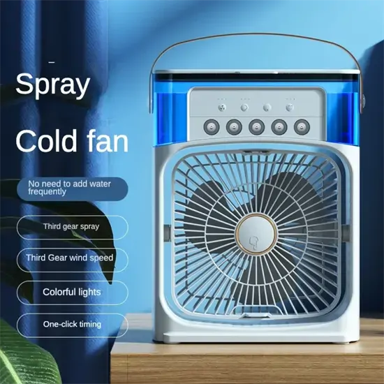 Hordozható léghűtő ventilátor és párásító
