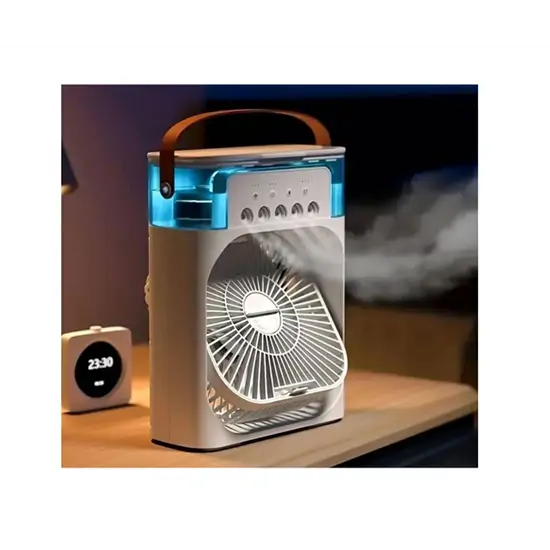 Hordozható léghűtő ventilátor és párásító