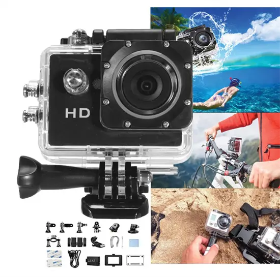 1080p vízálló sportkamera szett
