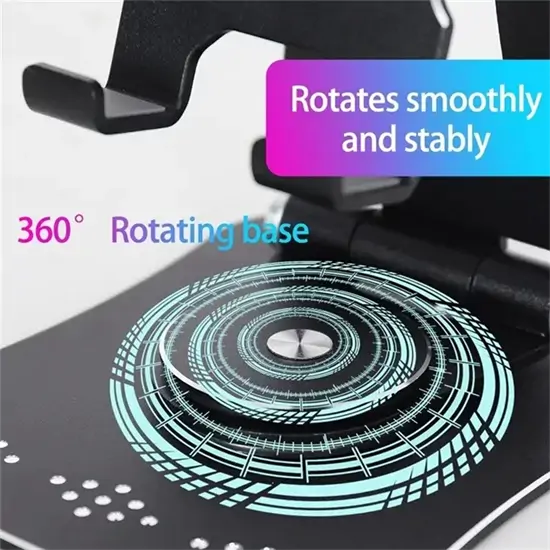G61 összecsukható alumínium asztali telefontartó, 360°
