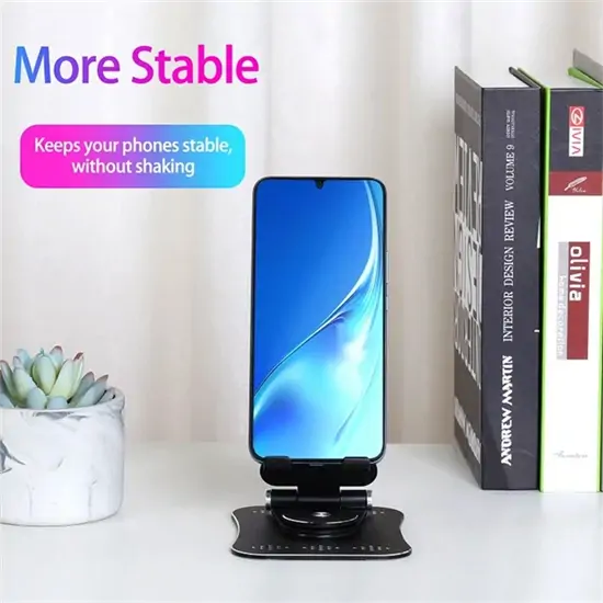 G61 összecsukható alumínium asztali telefontartó, 360°