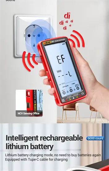 ANENG 681 LCD feszültség és voltmérő multiméter