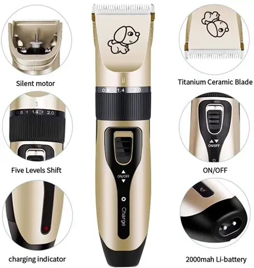 Akkumulátoros kisállat trimmer kit 