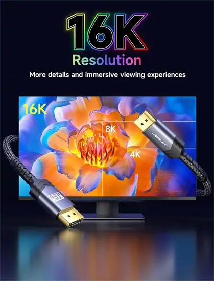 JSAUX DisplayPort 2.1 kábel 2m 16K