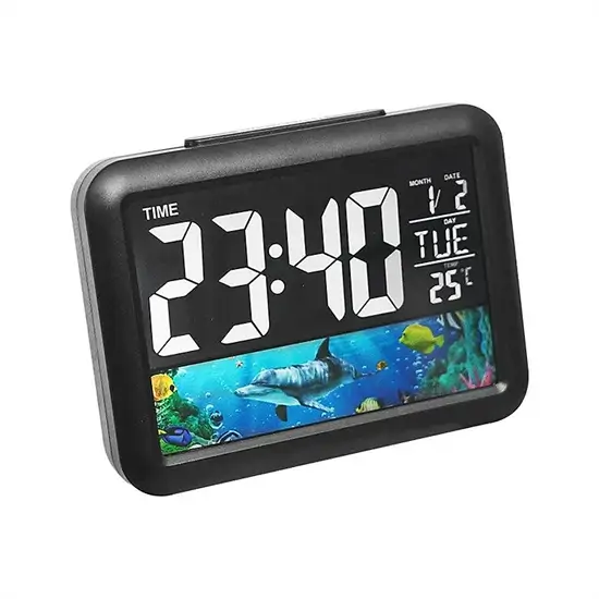 7002WJ színes LCD kijelzős LED óra fekete delfin