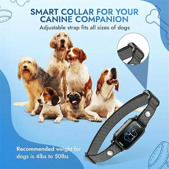 Ugatásgátló kutyanyakörv rezgéssel és hangjelzéssel