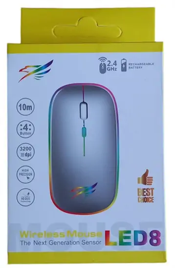 Tölthető 2.4Ghz egér 7 színű LED fénnyel