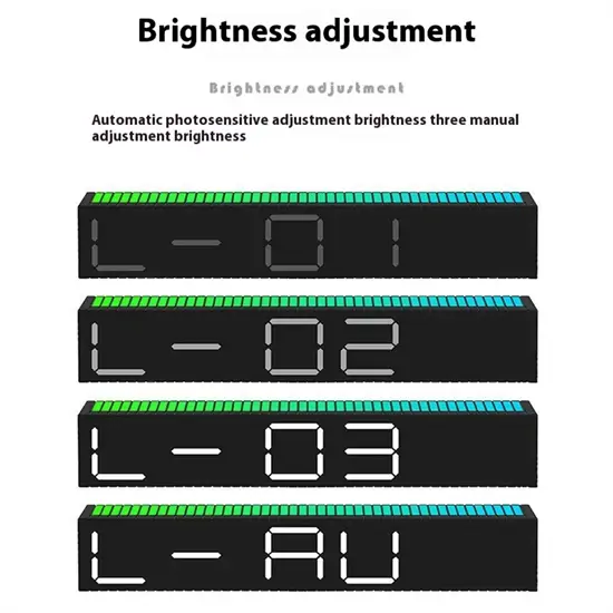 Digitális LED ébresztőóra ritmusra villogó LED sorral
