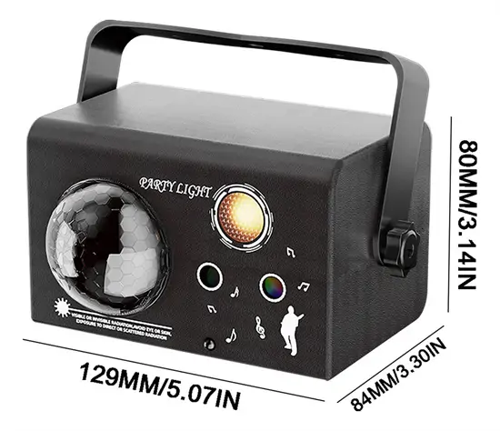 3in1 lézer+LED party fény távirányítóval