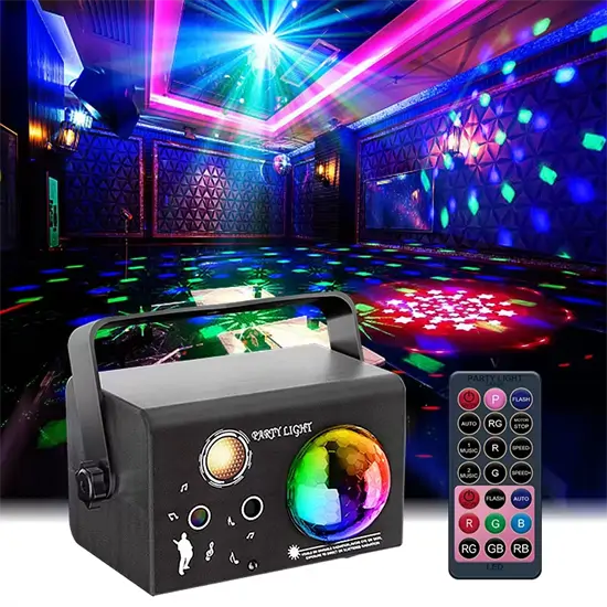 EMS-45 3in1 lézer+LED party fény távirányítóval		