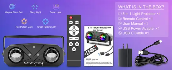 5in1 party fény projektor