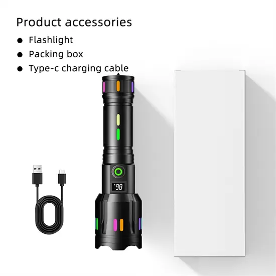 COBA akkumulátoros elemlámpa CB-X89 /zoom, 4500 mAh, fém, LCD/