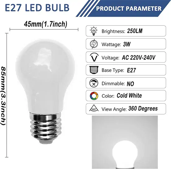 Színes E27 izzók készlet (10 darab)