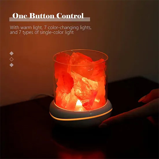 LED hangulat sólámpa himalája sókristályokkal és aroma párologtató funkcióval