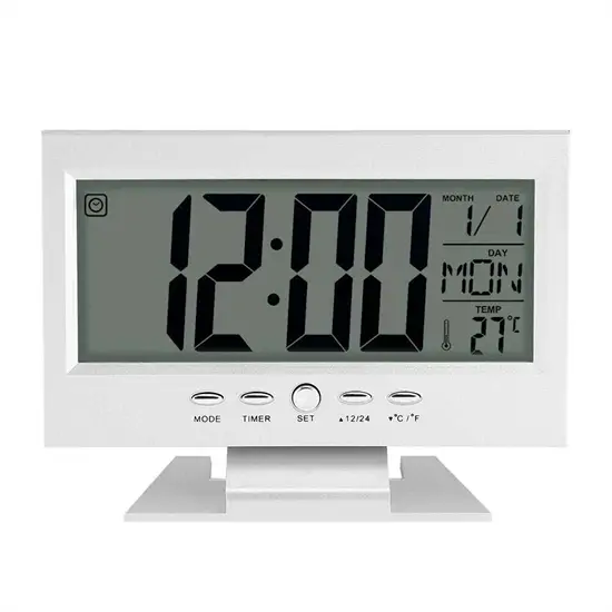 DS-8082 digitális óra LCD kijelzővel, hangvezérléssel