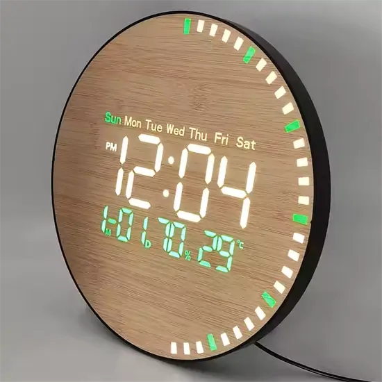 LED bambusz falióra távirányítóval (DS-5823L)