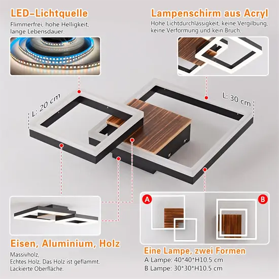 Fa mennyezeti LED lámpa 30W