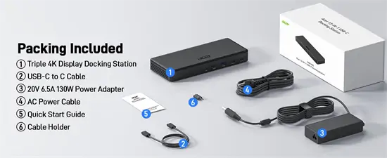 Acer 15in1 Tripla 4K USB-C dokkoló állomás