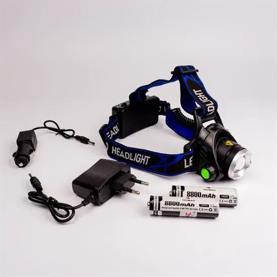 Nagy kapacitású Cree LED fejlámpa fókuszállítással