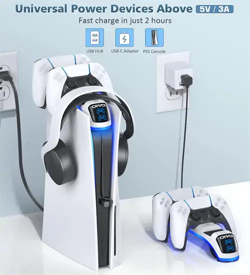 OIVO dual konzoltöltő és fejhallgató állvány (IV-P5252)