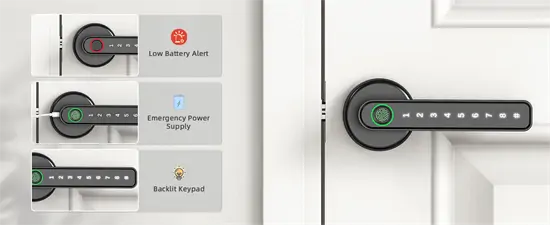 Wokesi TY190 Smart Lock /ujjlenyomat, jelszó, kulcs/