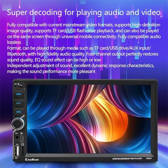 7035W 2DIN Bluetooth Autós MP5 Lejátszó