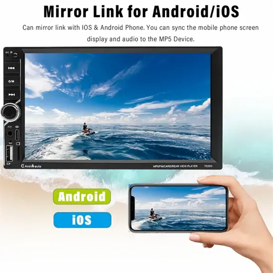 7035W 2DIN Bluetooth Autós MP5 Lejátszó