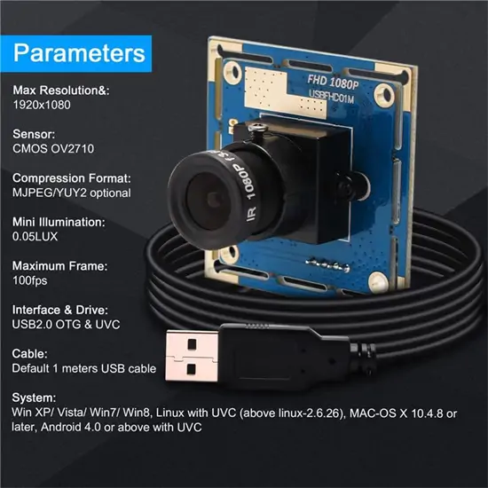 ELP 1080P USB Camera Module for Raspberry Pi