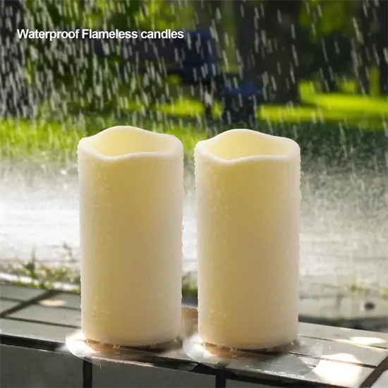 Pislákoló lángmentes LED gyertya távirányítóval (2 darab)