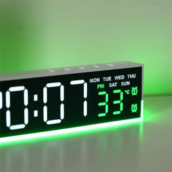 Többfunkciós LED digitális ébresztőóra hangulatvilágítással