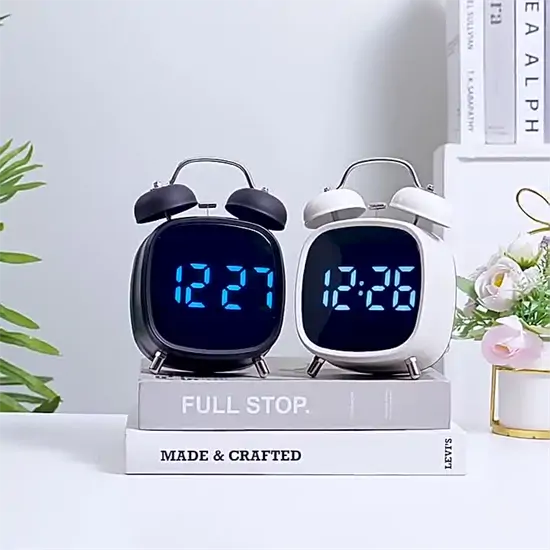GH8035 LED kijelzős vekker ikercsengős ébresztőóra