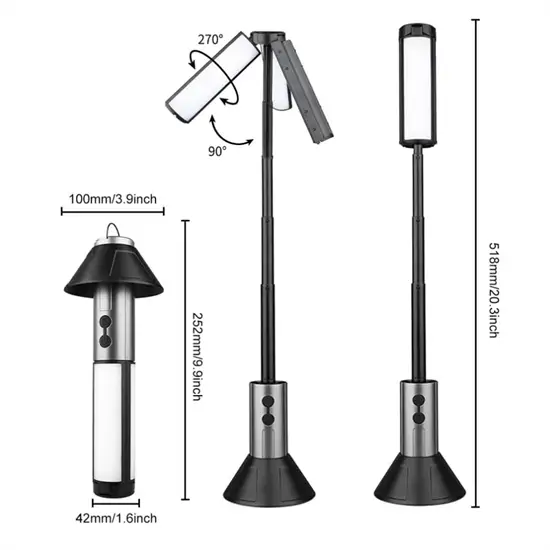 YD-2324 teleszkópos kemping lámpa