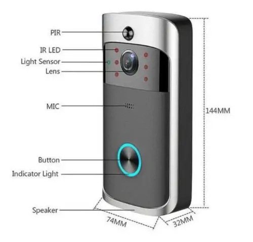 V5 kültéri kamerás csengő