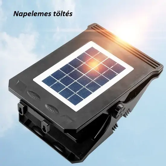 Csíptethető napelemes kültéri fali lámpa, mozgásérzékelővel és szúnyogírtóval