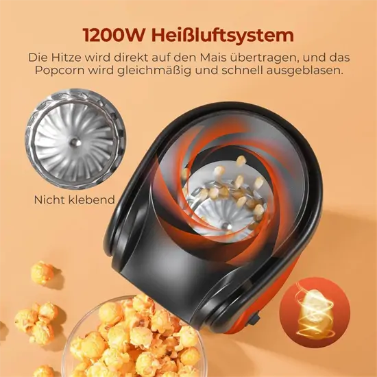 Forrólevegős popcorn készítő gép