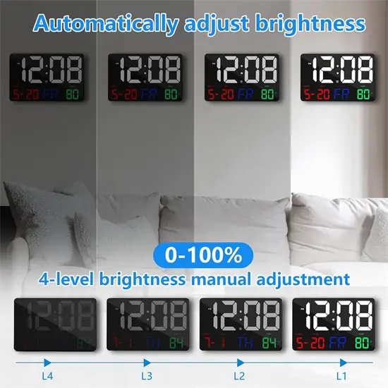 GH0707L LED falióra dátum és hőmérséklet kijelzéssel