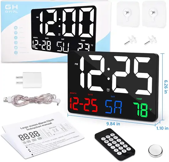 GH0707L LED falióra dátum és hőmérséklet kijelzéssel