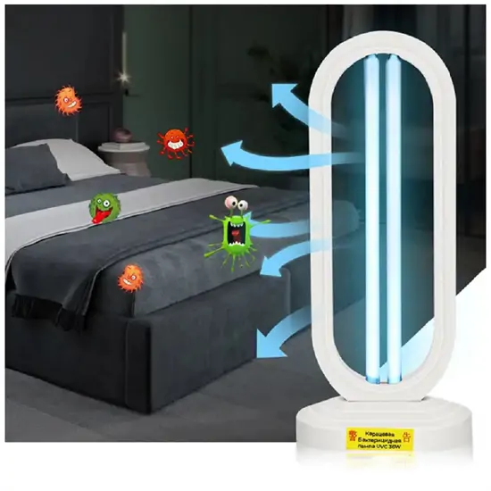 Baktérium- és vírusölő ózonos UVC germicid lámpa távirányítóval