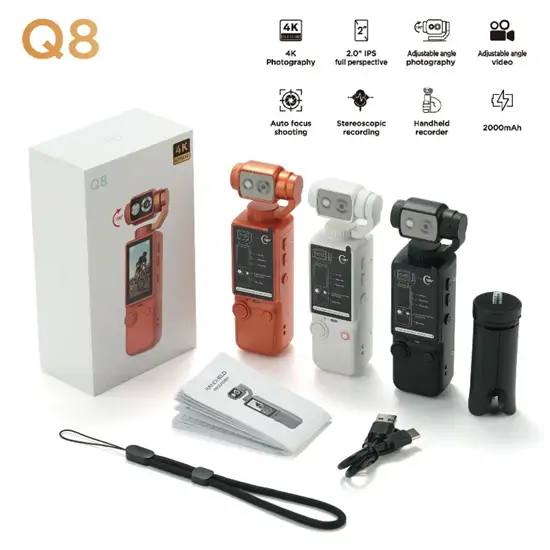 Q8 4K Ultra HD kézi vlogger sportkamera