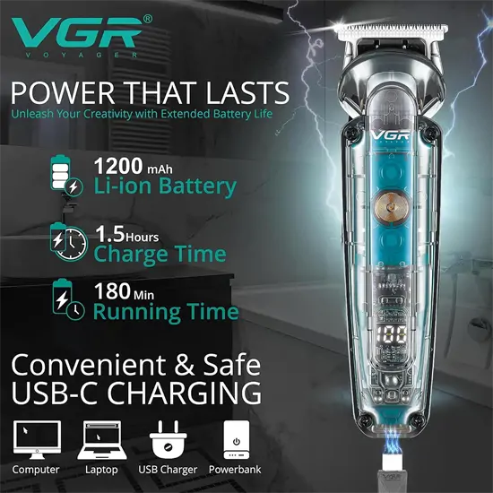 VGR V-949 Vízálló többfunkciós trimmelő és orrszőrvágó
