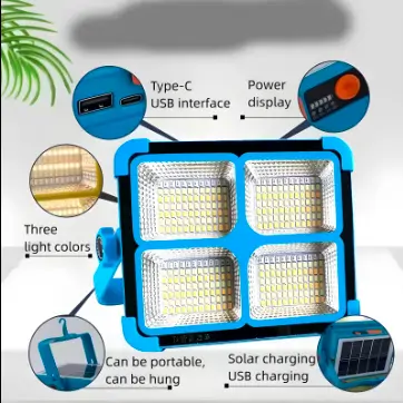 UXI hordozható napelemes LED lámpa /vészvilágítás, powerbank, 22400 mAh, IP66/