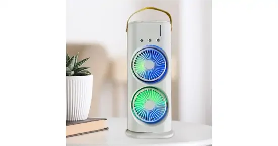 Jéggel tölthető vízpermetes asztali hűtőventilátor