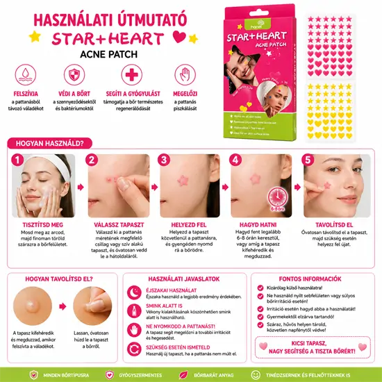 Hidrokolloid pattanás elleni tapasz készlet